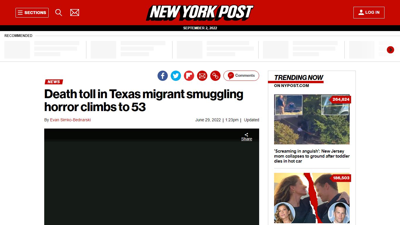 Texas migrant truck death toll climbs to 53 - New York Post